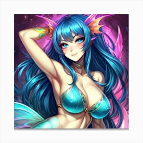 Sexy anime mermaid 08 Canvas Print