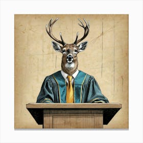 Deer In A Suit 6 Canvas Print