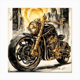 Gold Motorcycle Canvas Print