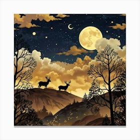 Leonardo Anime Xl A Natural Nighttime Scene With Golden And Br 1 (5) Canvas Print