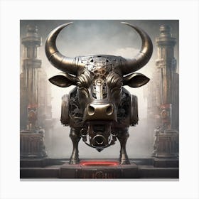 Bull With Horns Canvas Print