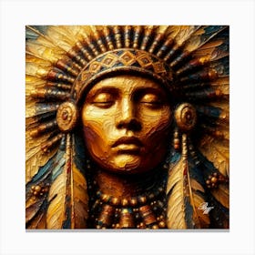 Bronze Native American Abstract Head Bust 3 Copy Canvas Print