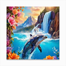 Dolphin In The Water 2 Canvas Print