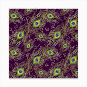 Feathers Peacock Patterns Canvas Print