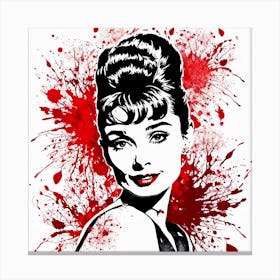 Audrey Hepburn Portrait Painting (5) Canvas Print