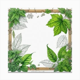 Frame With Leaves 2 Canvas Print