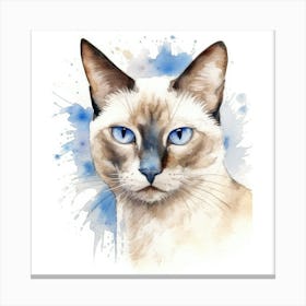 Classic Siamese Cat Portrait Canvas Print
