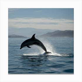 Dolphin Leaping Out Of The Water Canvas Print