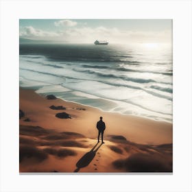 Man On The Beach Canvas Print