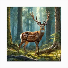 Deer In The Forest 154 Canvas Print
