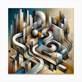 A mixture of modern abstract art, plastic art, surreal art, oil painting abstract painting art deco architecture 5 Canvas Print