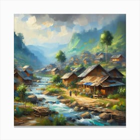 Village In The Mountains Canvas Print