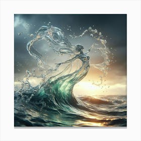 Mermaid In The Ocean 1 Canvas Print