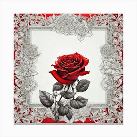 Rose In A Frame Canvas Print