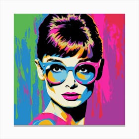Portrait Of Audrey Hepburn - Andy Warhol Style1 Canvas Print