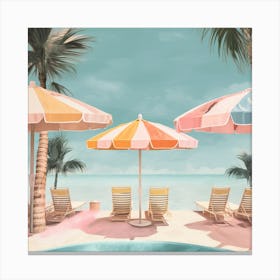 Beach Umbrellas Canvas Print