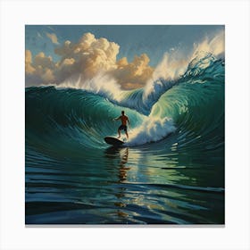 Surfer On A Wave 3 Canvas Print