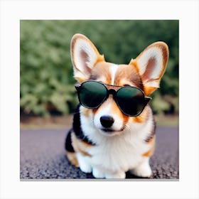 Corgi Wearing Sunglasses 4 Canvas Print