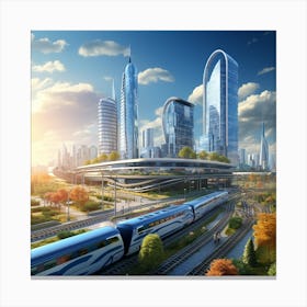 Futuristic Cityscape 4 Canvas Print