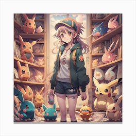 Pokemon girl Created using Imagine AI Art Canvas Print