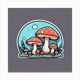 Mushrooms In The Meadow Canvas Print