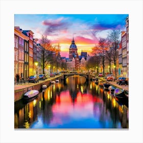 Amsterdam In A Row 9 Canvas Print