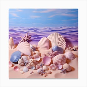 Seashells On The Beach 1 Canvas Print