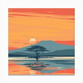 Sunset In Kenya 4 Canvas Print