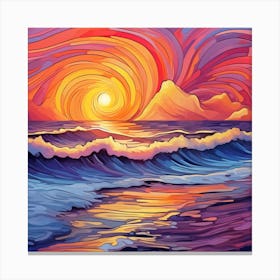Sunset Painting 3 Canvas Print