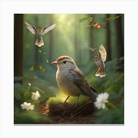 Birds In The Forest 1 Canvas Print