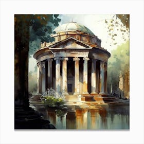 Pantheon Water Color Canvas Print