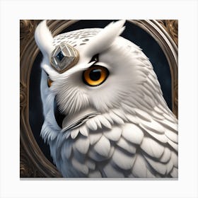 Owl In A Frame Canvas Print