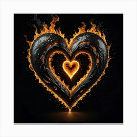 Inferno Of Love A Heart Of Fire Canvas Print