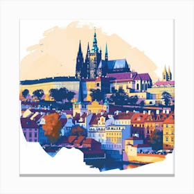 A Prague Castle In Prague Vector Design Illustra 1720028526 2 Canvas Print