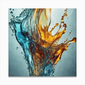 Abstract Water Splash On Glass Art Canvas Print