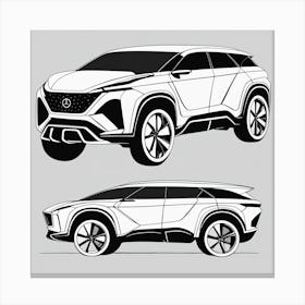 Concept Sketch Of A Suv Canvas Print