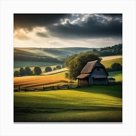 Barn In The Countryside Canvas Print