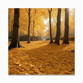 Autumn Leaves In The Park Canvas Print