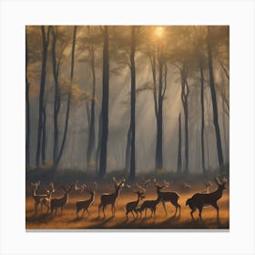 Dreamshaper V7 As The Sun Continued Its Ascent A Group Of Wild 1 Canvas Print