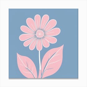 A White And Pink Flower In Minimalist Style Square Composition 675 Canvas Print