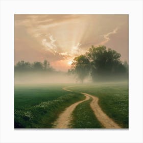 Sunrise Over A Dirt Road Canvas Print