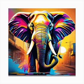 Colorful Elephant Painting Canvas Print