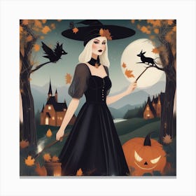 Halloween Witch Canvas Print