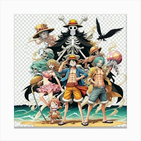 One Piece Anime, One Piece Transparent Background Canvas Print