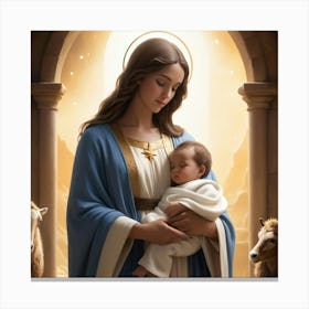 Jesus Holding Baby Canvas Print