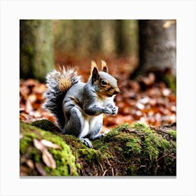 Squirrel In The Woods 2 Canvas Print