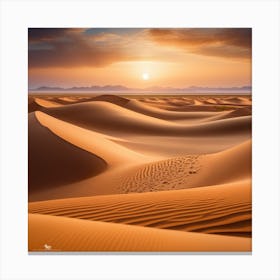 Sunset In The Sahara Canvas Print