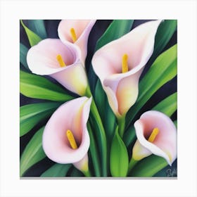 CALLA LILIES Soft Pastel Flowers Art Canvas Print