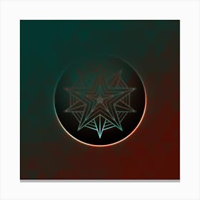 Geometric Neon Glyph on Jewel Tone Triangle Pattern 397 Canvas Print