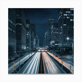 Cityscape At Night 5 Canvas Print